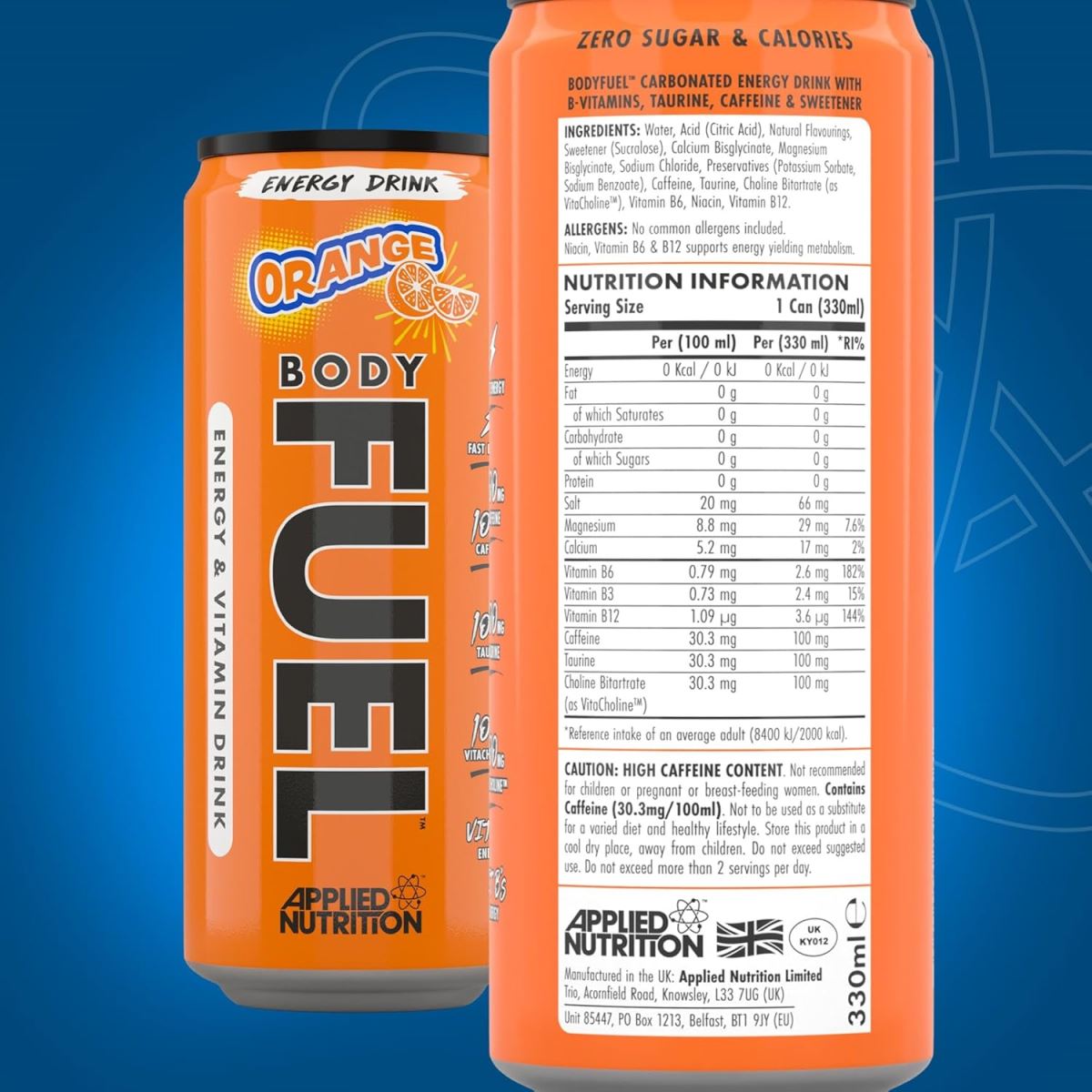 BODYFUEL ENERGY LON 330ML